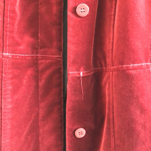 SAKS FIFTH AVENUE vintage 5/48 red velvet coat gorgeous glamorous size 4 - Picture 10 of 17